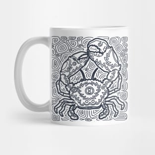 Stone Crab Ink Art Tattoo Retro Black Mug